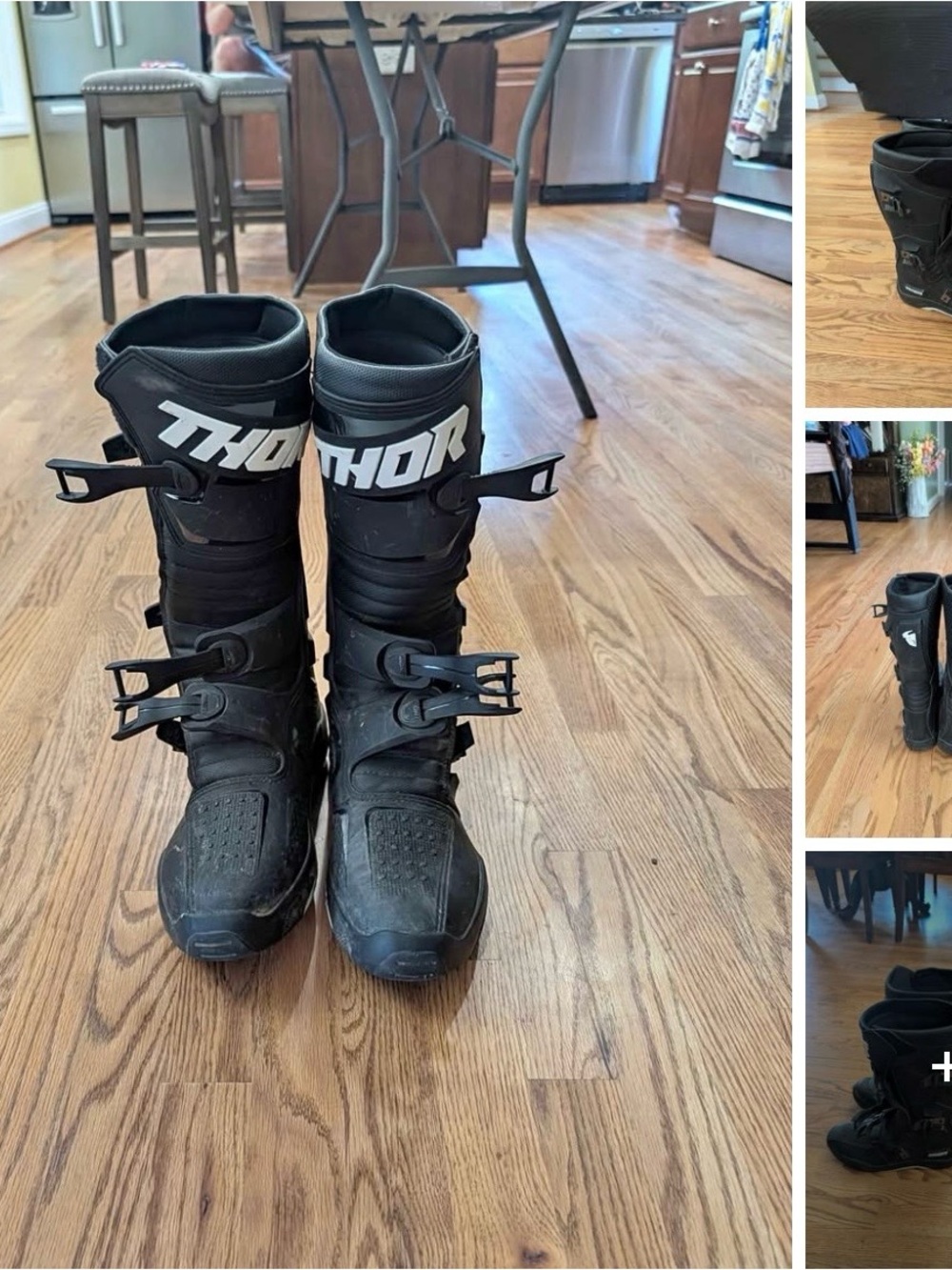 Thor Black and White Motocross Boots